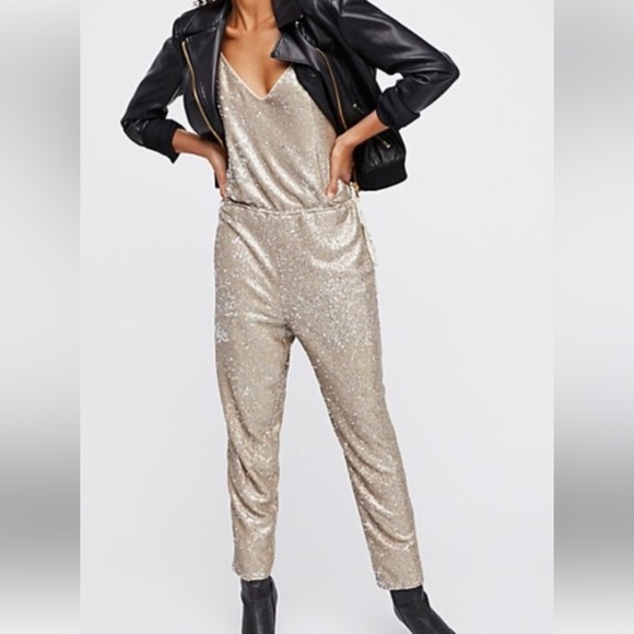 NWT Free People Sequin Jumpsuit - Picture 2 of 10
